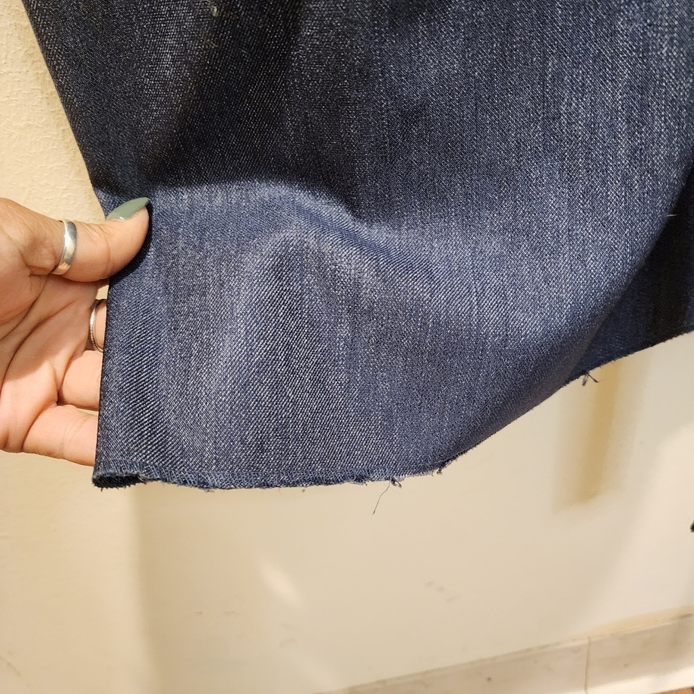 Nicci Navy Blue Denim Midi Belted Dress With Pockets Size 14p - Picture 7 of 12